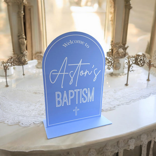 Baptism Welcome Table Sign Acrylic Personalised