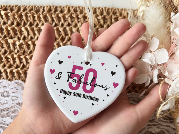 50th Birthday  
Ceramic Heart Keepsake  
Milestone Celebration  
Unique Gift Idea  
Personalized Keepsake  
Special Occasion Gift  
Heartfelt Present  
Cherished Memory  
Golden Jubilee  
Birthday Gifts  
Keepsake Ornament
50th
fifty