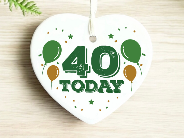 40th Birthday
Ceramic Keepsake
Funny Heart Gift
Forty
Birthday Gifts
Milestone Celebration
Unique Gift Ideas
Humorous Keepsake
Special Occasion
Heart-Shaped Ornament