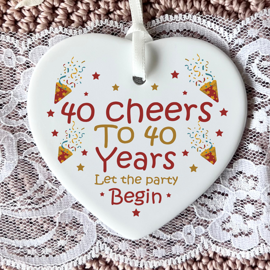 40th Birthday
Ceramic Keepsake
Funny Heart Gift
Forty
Birthday Gifts
Milestone Celebration
Unique Gift Ideas
Humorous Keepsake
Special Occasion
Heart-Shaped Ornament