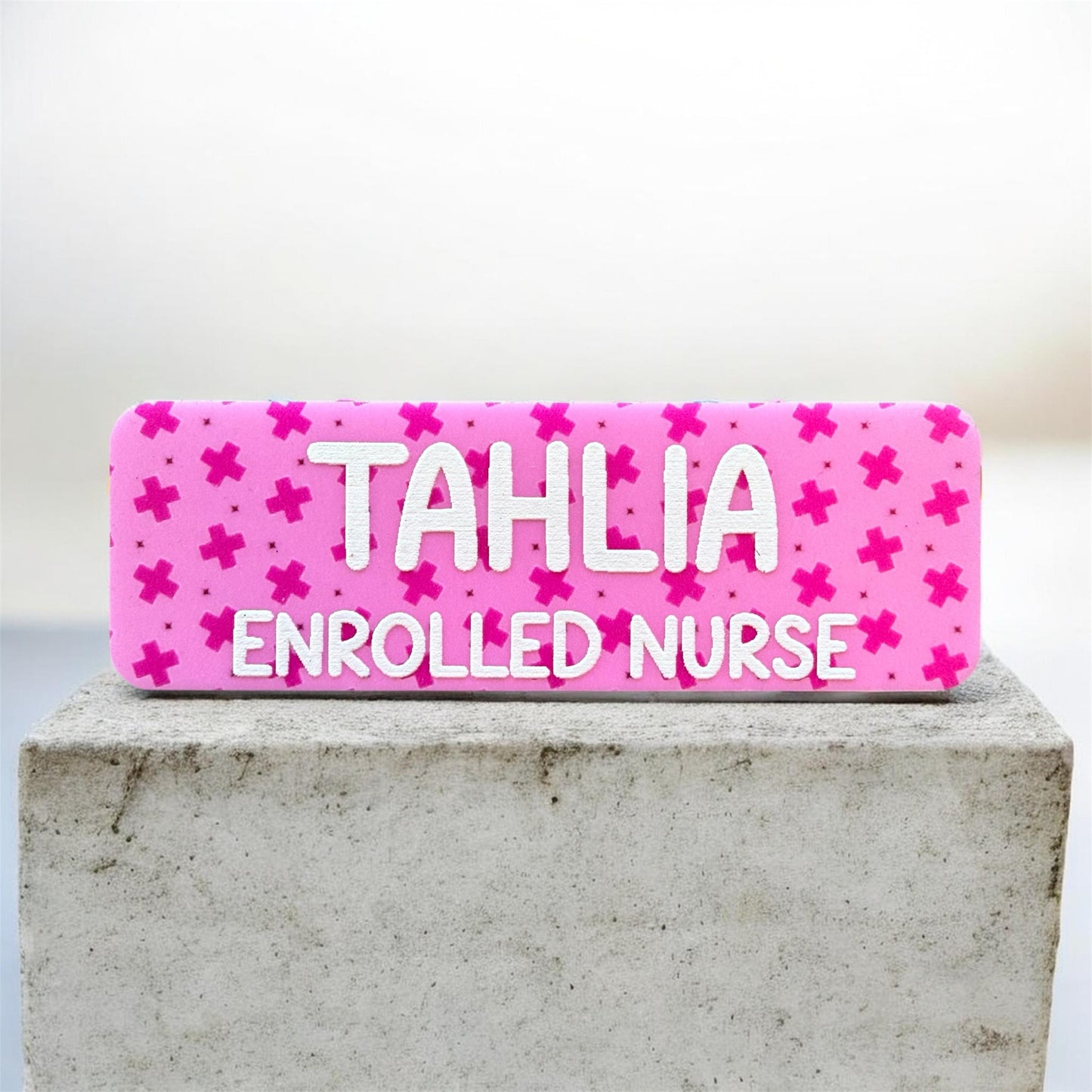 Personalised UV Printed Acrylic Name Badge | Custom Healthcare ID Tag