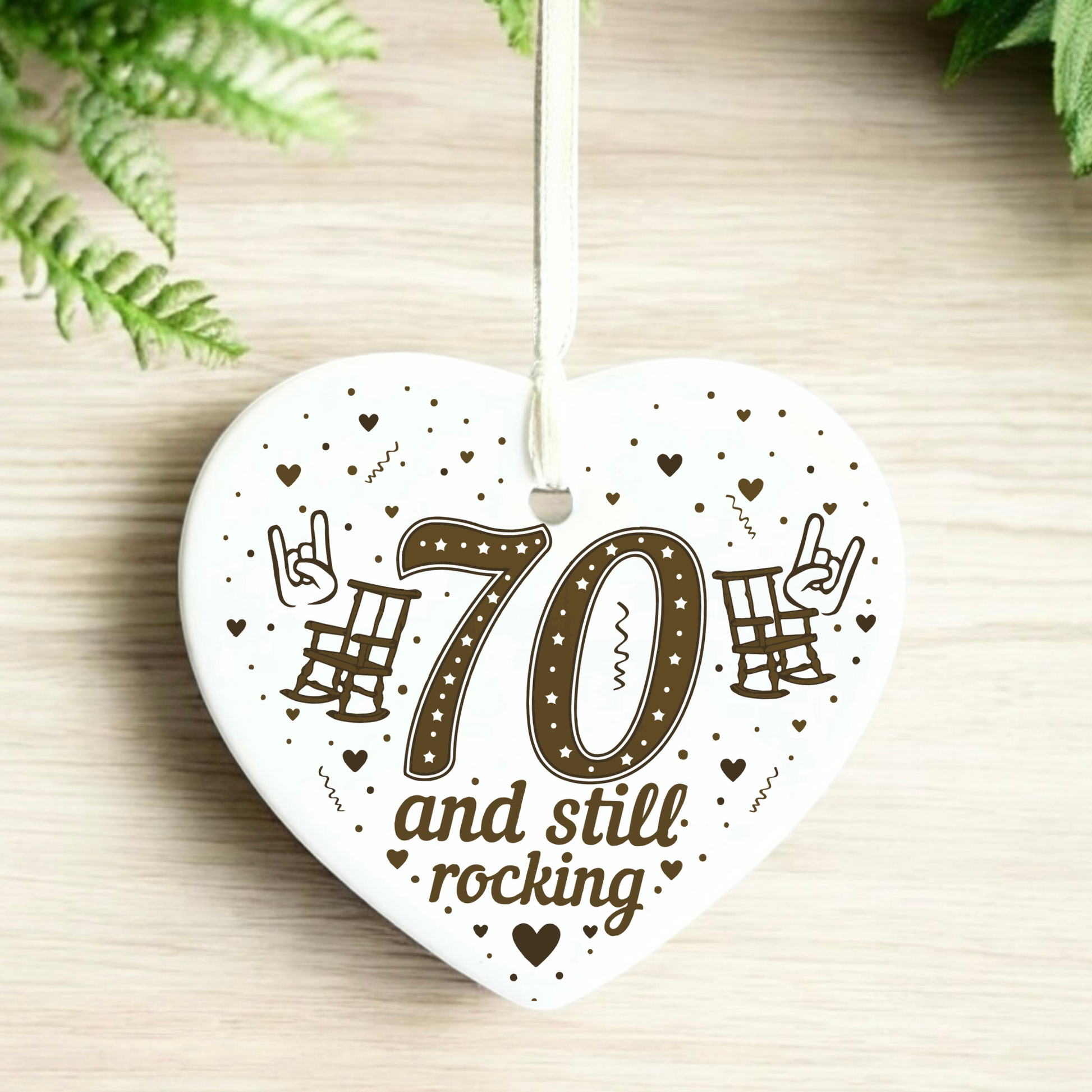 70th Birthday Ceramic Heart Personalised | Unique Keepsake Special 70th Birthday Gift | Milestone 70th Birthday | 70th | Seventy