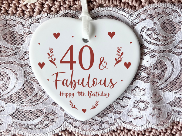 40th Birthday
Ceramic Keepsake
Funny Heart Gift
Forty
Birthday Gifts
Milestone Celebration
Unique Gift Ideas
Humorous Keepsake
Special Occasion
Heart-Shaped Ornament