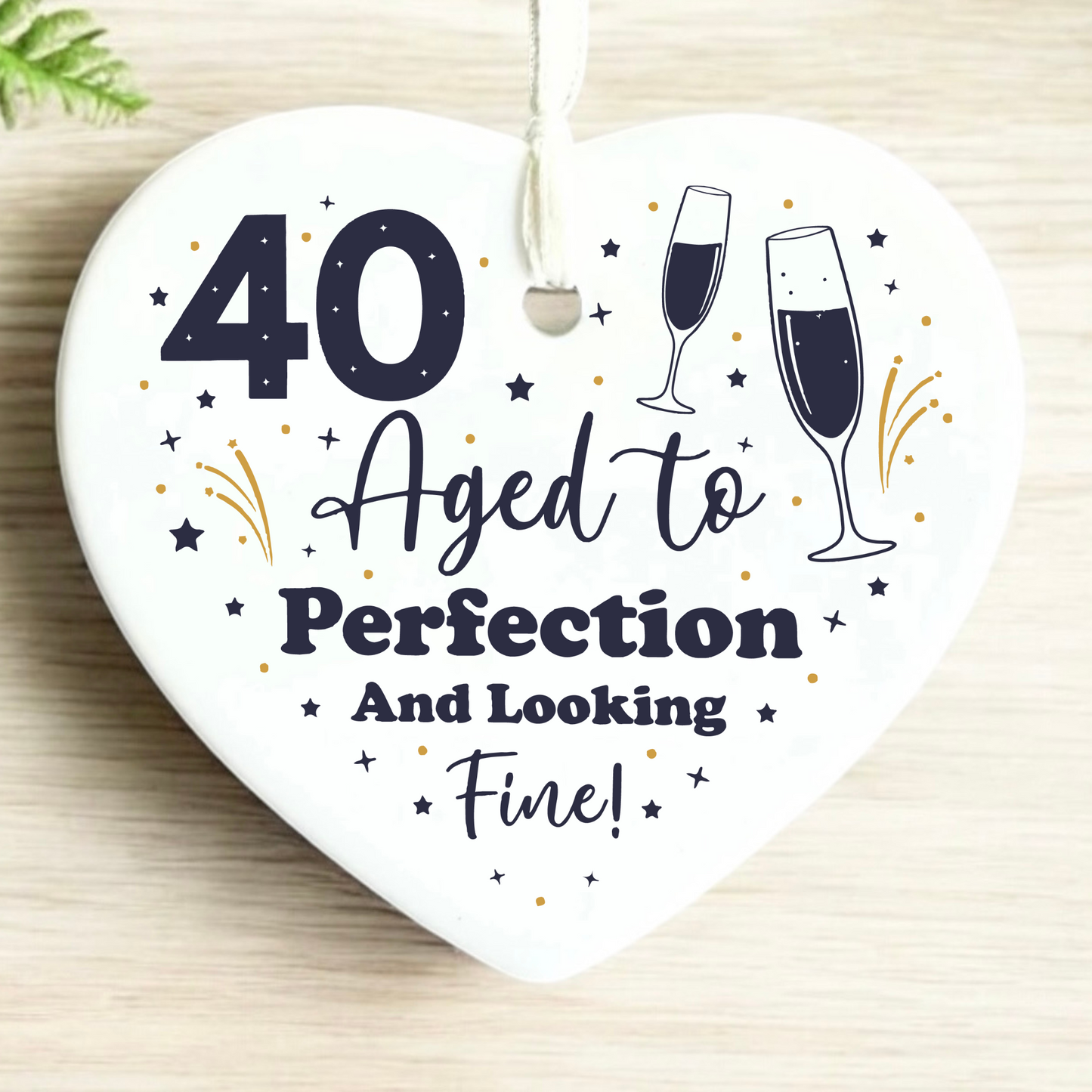 40th Birthday
Ceramic Keepsake
Funny Heart Gift
Forty
Birthday Gifts
Milestone Celebration
Unique Gift Ideas
Humorous Keepsake
Special Occasion
Heart-Shaped Ornament