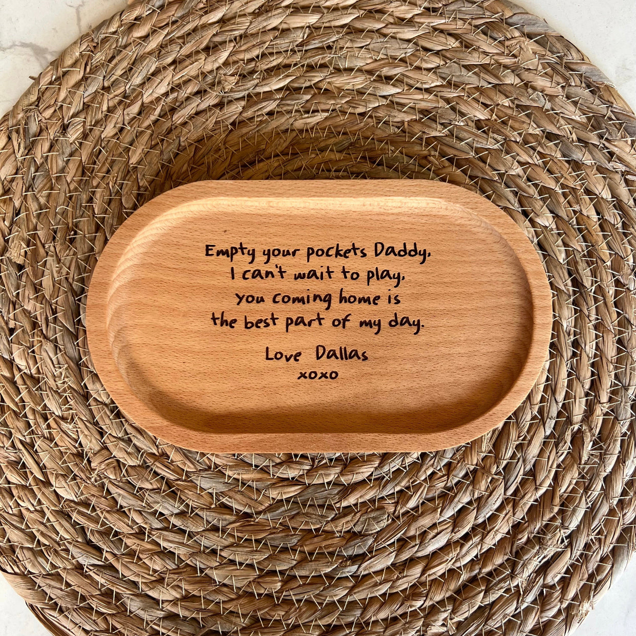 Personalised Bamboo Daddy's Key Tray | Wallet tray | Father's Day | gifts for dad | gifts for grandpa | Engraved | Custom