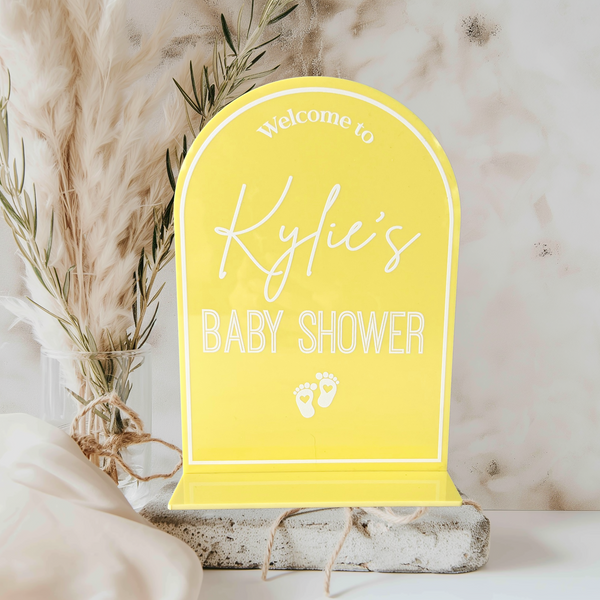 Baby Shower Welcome Table Sign Acrylic Personalised