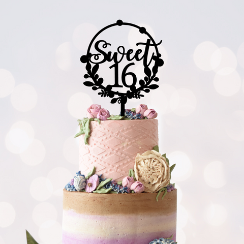 16th Birthday Cake Topper | Sweet 16 | Acrylic or Wood