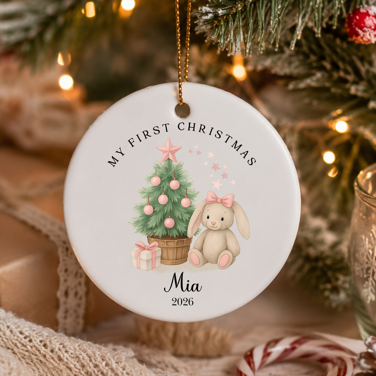 Personalised "My First Christmas" Christmas Tree and rabbit Ceramic Ornament | Custom Baby Keepsake Gift (Copy)