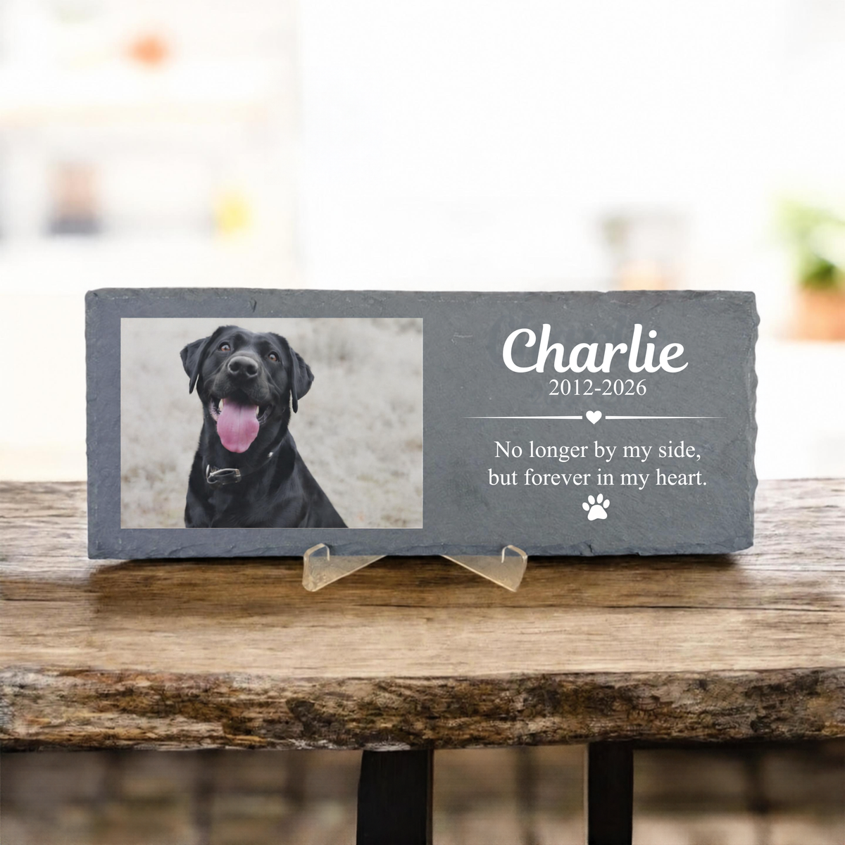Personalised Pet Memorial Slate Plaque | Custom Photo Dog & Cat Remembrance Gift