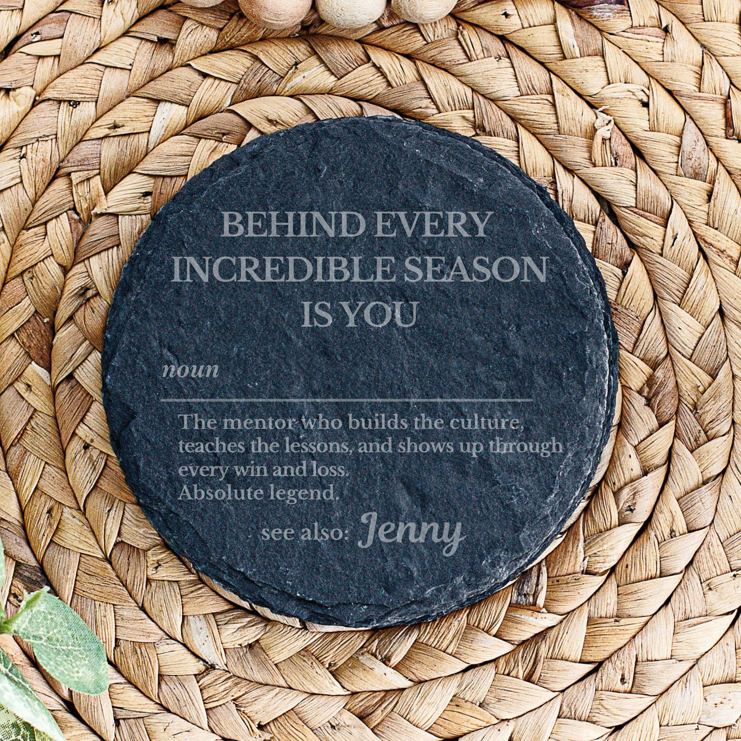 Personalised Coach Definition Slate Plaque | Custom Engraved Sports Gift