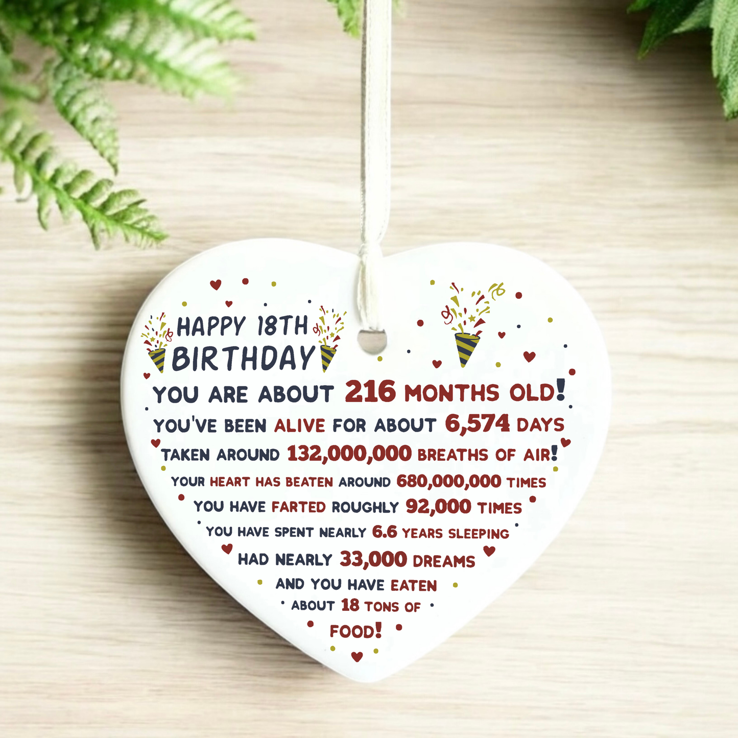 18th birthday gifts
18th 
eighteen
18th birthday
gifts for 18th
ceramic heart 
keepsake