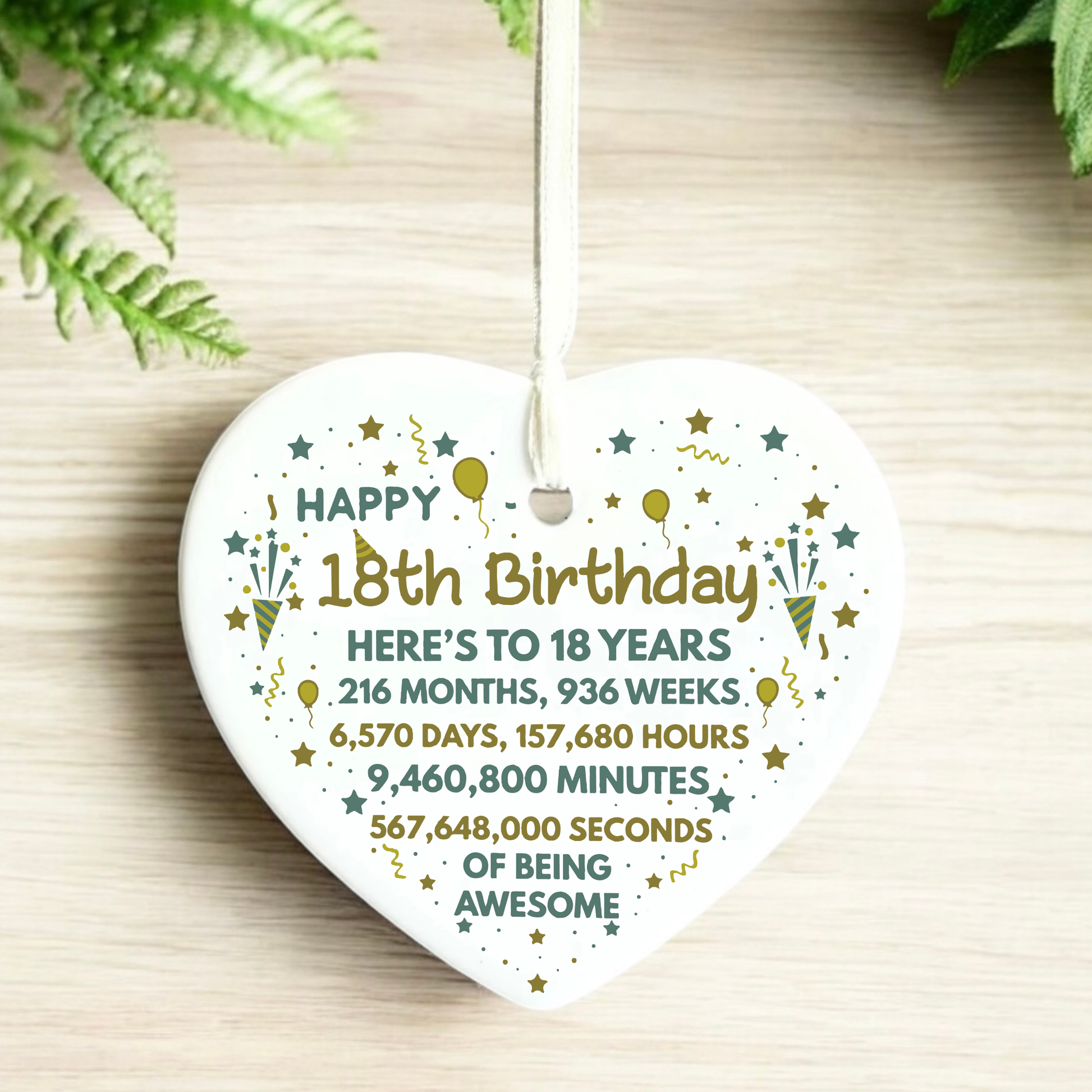 18th birthday
gifts for 18th
18
eighteen
18th gift
gift for her
gift for him
keepsake heart
birthday