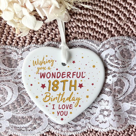 18th birthday
gifts for 18th
18
eighteen
18th gift
gift for her
gift for him
keepsake heart
birthday