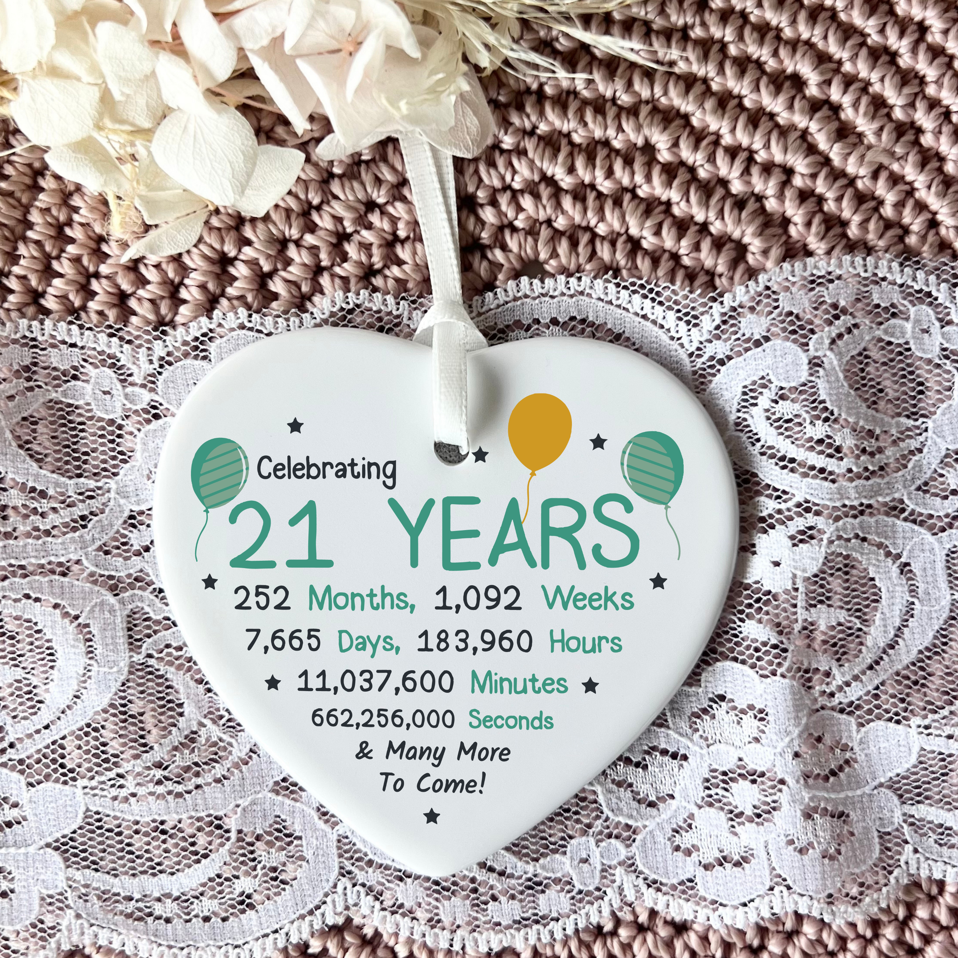 21st birthday
21st
gifts for 21st
ceramic heart 
21st birthday keepsake