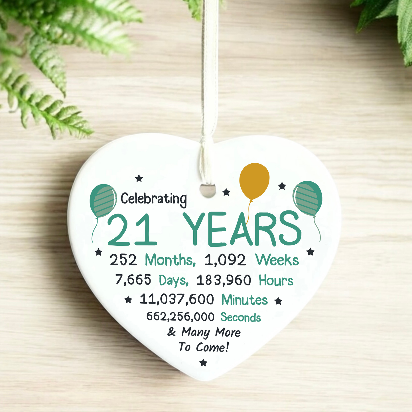 21st birthday
21st
gifts for 21st
ceramic heart 
21st birthday keepsake