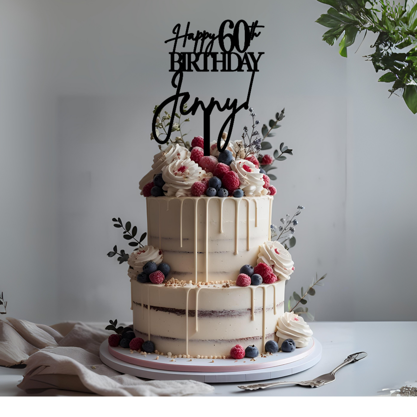 60th birthday topper, custom cake topper, happy 60th topper, acrylic cake topper, birthday cake decor, 60th cake decoration, personalised topper, birthday party topper, custom name topper, milestone cake topper, elegant cake topper, adult birthday topper, sixty birthday