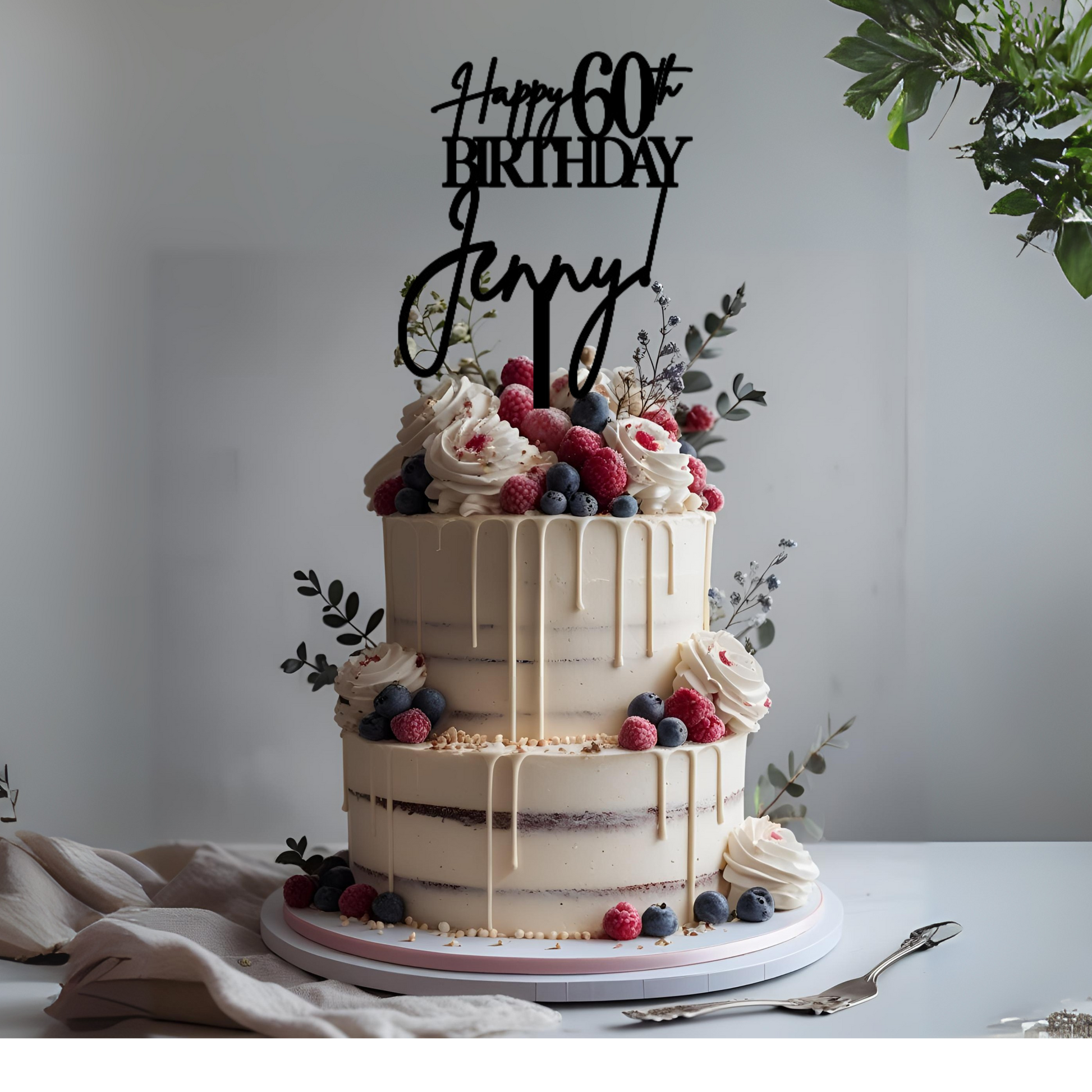 60th birthday topper, custom cake topper, happy 60th topper, acrylic cake topper, birthday cake decor, 60th cake decoration, personalised topper, birthday party topper, custom name topper, milestone cake topper, elegant cake topper, adult birthday topper, sixty birthday
