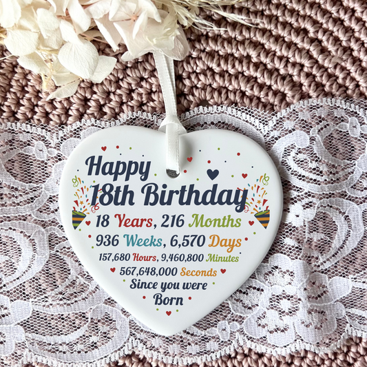 18th birthday
gifts for 18th
18
eighteen
18th gift
gift for her
gift for him
keepsake heart
birthday