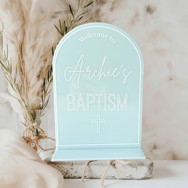 Baptism Welcome Table Sign Acrylic Personalised