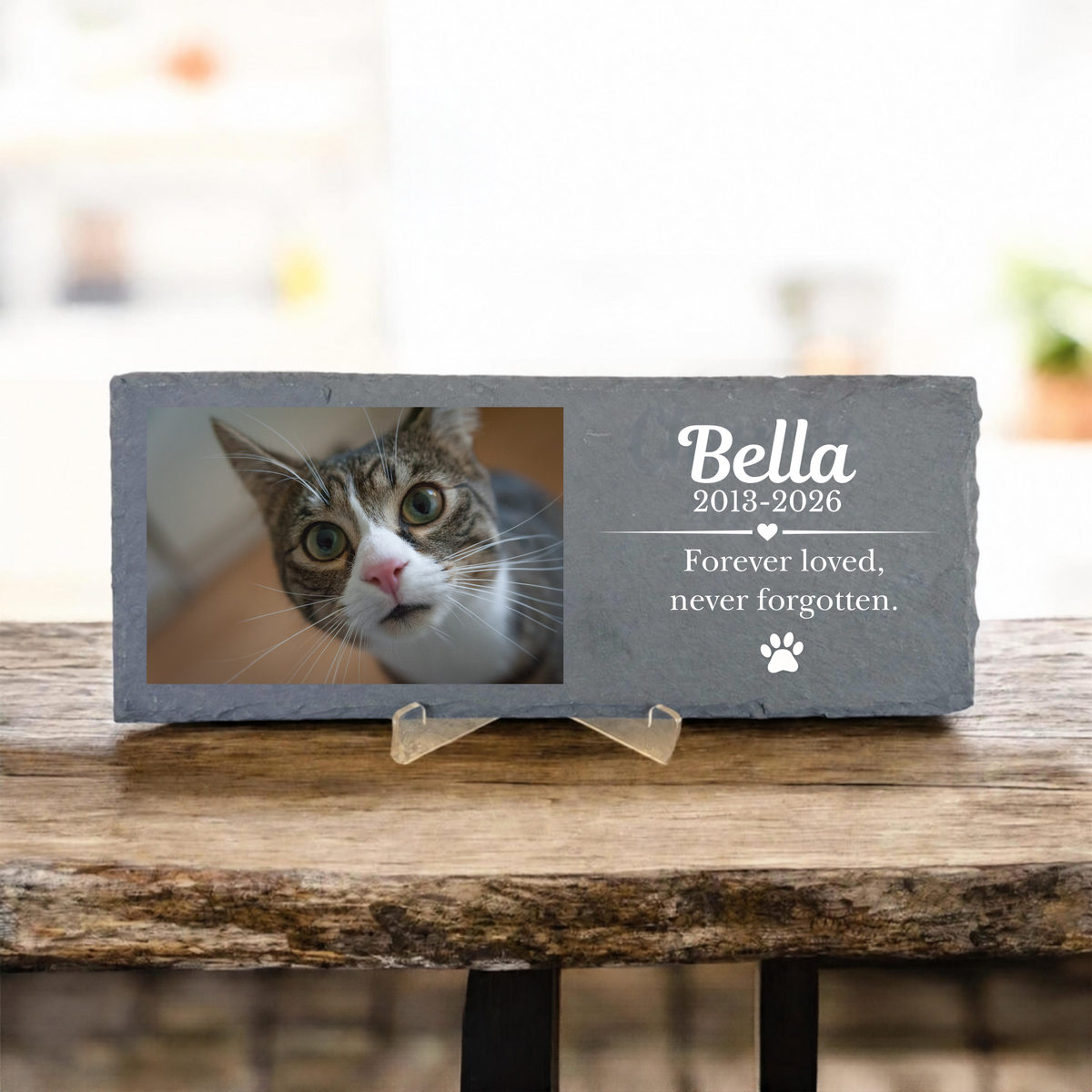 Personalised Pet Memorial Slate Plaque | Custom Photo Dog & Cat Remembrance Gift