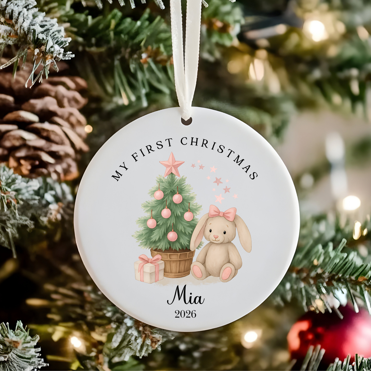 Personalised "My First Christmas" Christmas Tree and rabbit Ceramic Ornament | Custom Baby Keepsake Gift (Copy)