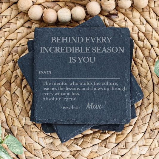 Personalised Coach Definition Slate Plaque | Custom Engraved Sports Gift