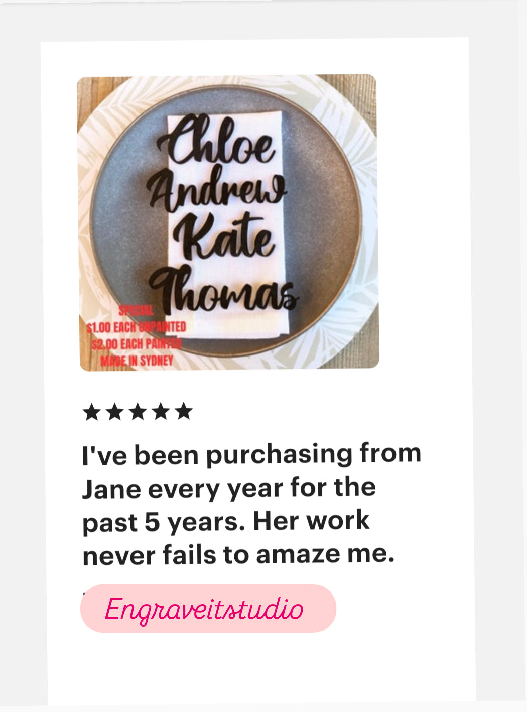 Wooden name place card table settings