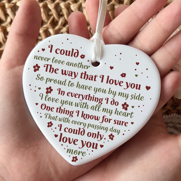 Love Quote Keepsake, Ceramic Heart Gift, Valentine's Day Present, Gifts for Loved Ones, Boyfriend Gift, Girlfriend Gift, Anniversary Keepsake, Wedding Gift Idea, Romantic Heart Decor, Personalized Love Quote, Unique Valentine's Gift, Sentimental Keepsake, Heartfelt Gift for Couples, Custom Ceramic Heart, Love Token for Him/Her, Special Occasion Gift, Cherished Memories, Engraved Heart Keepsake, Relationship Milestone Gift, Thoughtful Gift for Partner