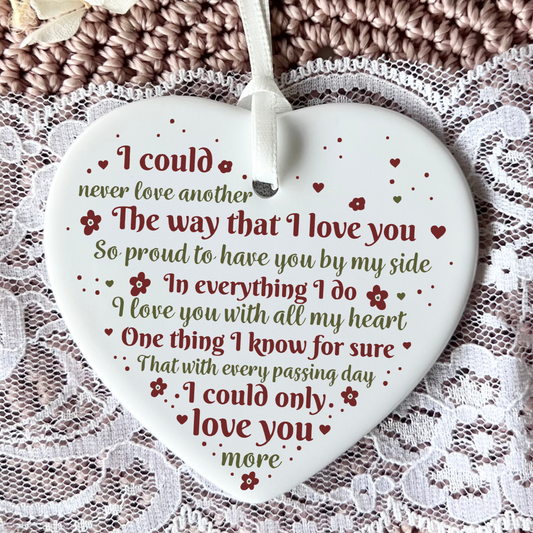 Love Quote Keepsake, Ceramic Heart Gift, Valentine's Day Present, Gifts for Loved Ones, Boyfriend Gift, Girlfriend Gift, Anniversary Keepsake, Wedding Gift Idea, Romantic Heart Decor, Personalized Love Quote, Unique Valentine's Gift, Sentimental Keepsake, Heartfelt Gift for Couples, Custom Ceramic Heart, Love Token for Him/Her, Special Occasion Gift, Cherished Memories, Engraved Heart Keepsake, Relationship Milestone Gift, Thoughtful Gift for Partner