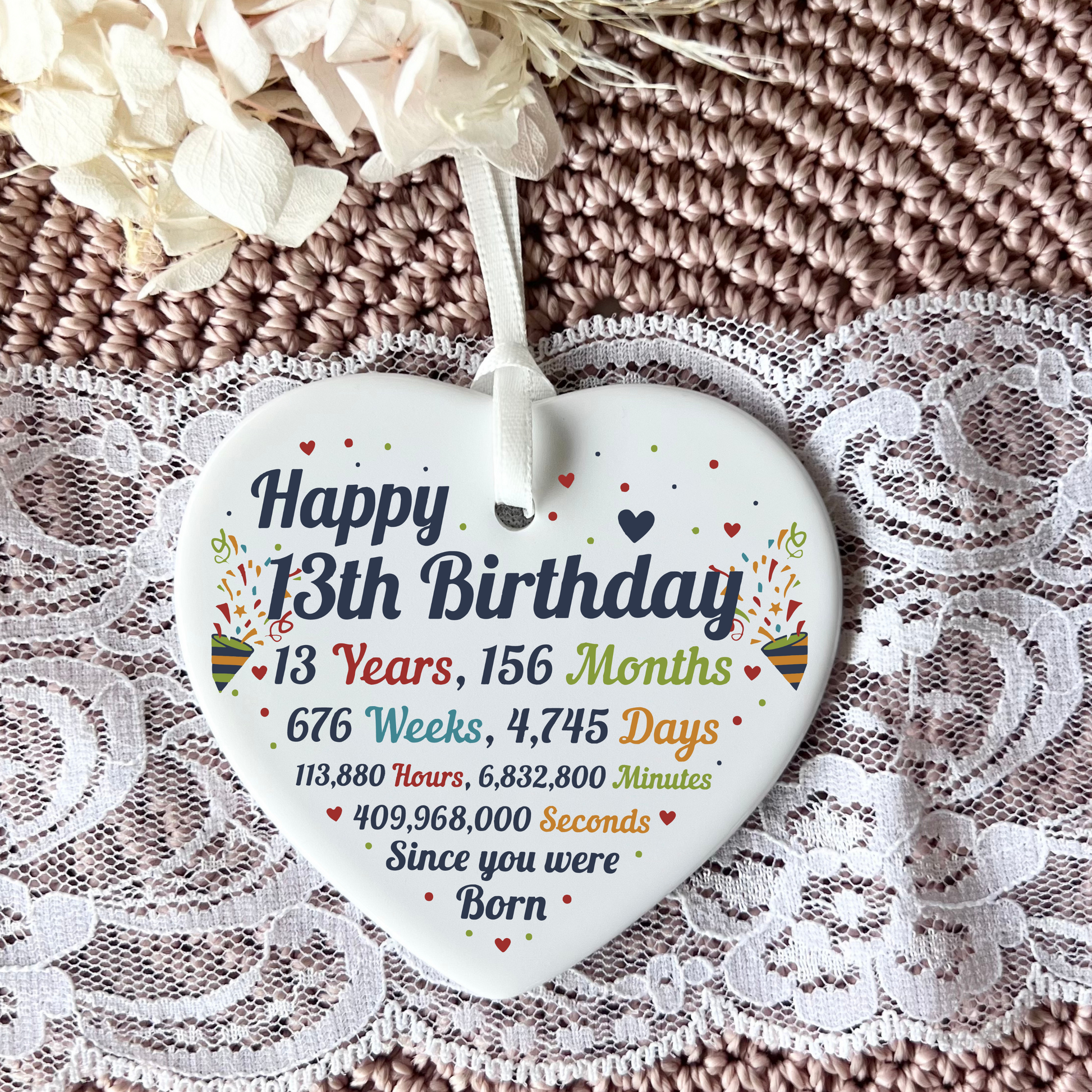 13th birthday
13th gifts
gifts for 13th birthday
13th ceramic hearts