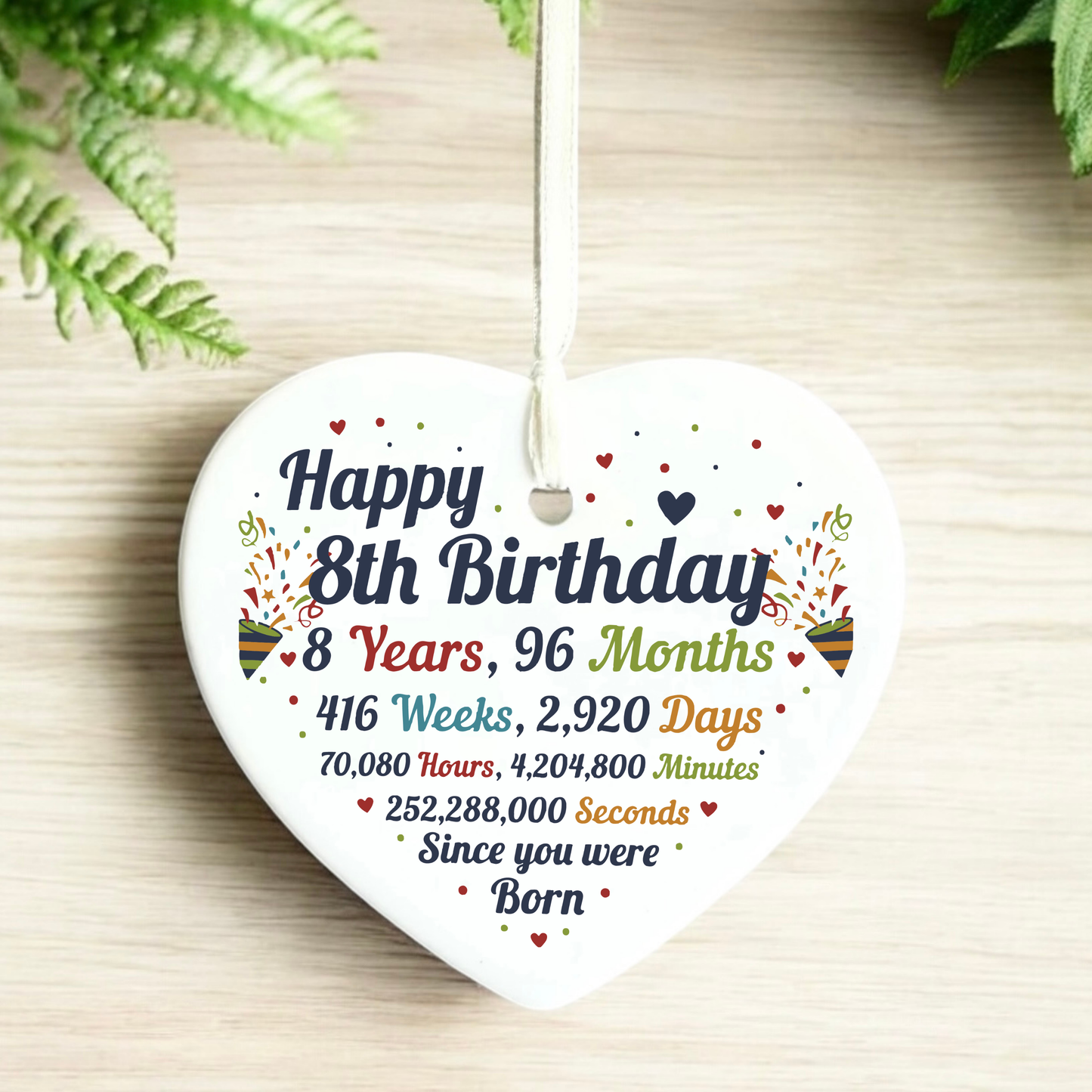 8th Birthday
gifts for 8 year old
8th party
8th birthday keepsake
heart keepsake
8th