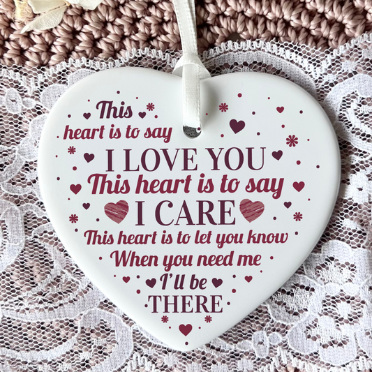 Love Quote Keepsake, Ceramic Heart Gift, Valentine's Day Present, Gifts for Loved Ones, Boyfriend Gift, Girlfriend Gift, Anniversary Keepsake, Wedding Gift Idea, Romantic Heart Decor, Personalised Love Quote, Unique Valentine's Gift