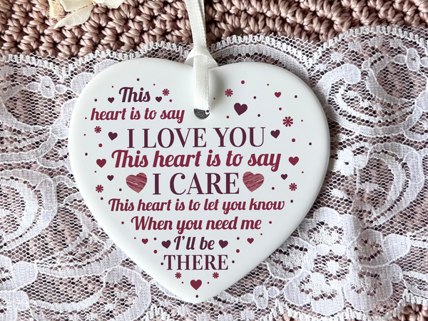 Love Quote Keepsake, Ceramic Heart Gift, Valentine's Day Present, Gifts for Loved Ones, Boyfriend Gift, Girlfriend Gift, Anniversary Keepsake, Wedding Gift Idea, Romantic Heart Decor, Personalised Love Quote, Unique Valentine's Gift