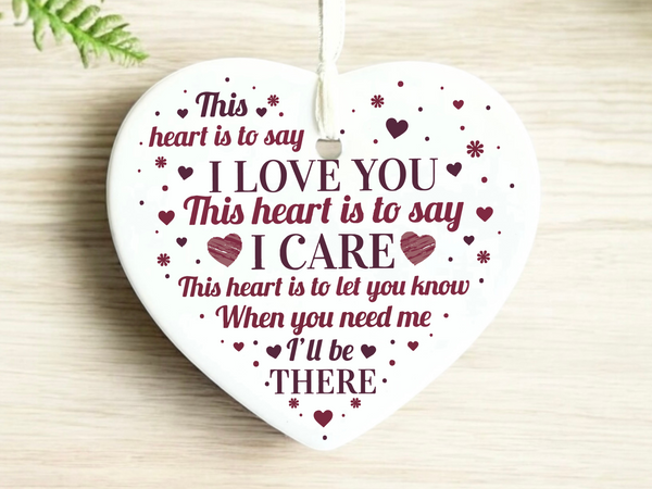 Love Quote Keepsake, Ceramic Heart Gift, Valentine's Day Present, Gifts for Loved Ones, Boyfriend Gift, Girlfriend Gift, Anniversary Keepsake, Wedding Gift Idea, Romantic Heart Decor, Personalised Love Quote, Unique Valentine's Gift