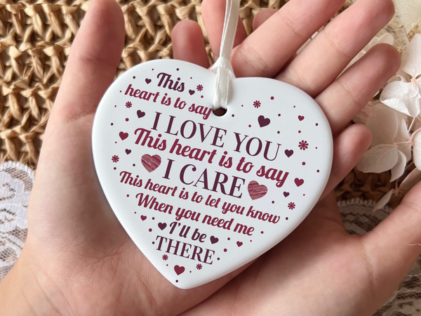 Love Quote Keepsake, Ceramic Heart Gift, Valentine's Day Present, Gifts for Loved Ones, Boyfriend Gift, Girlfriend Gift, Anniversary Keepsake, Wedding Gift Idea, Romantic Heart Decor, Personalised Love Quote, Unique Valentine's Gift