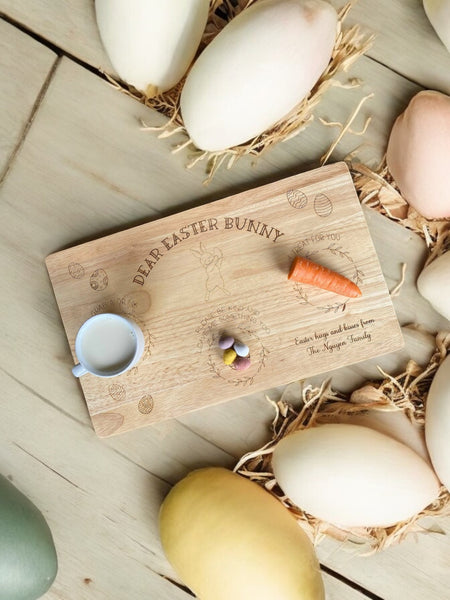 Double Sided Personalised Engraved Easter and Santa Wooden treat Board