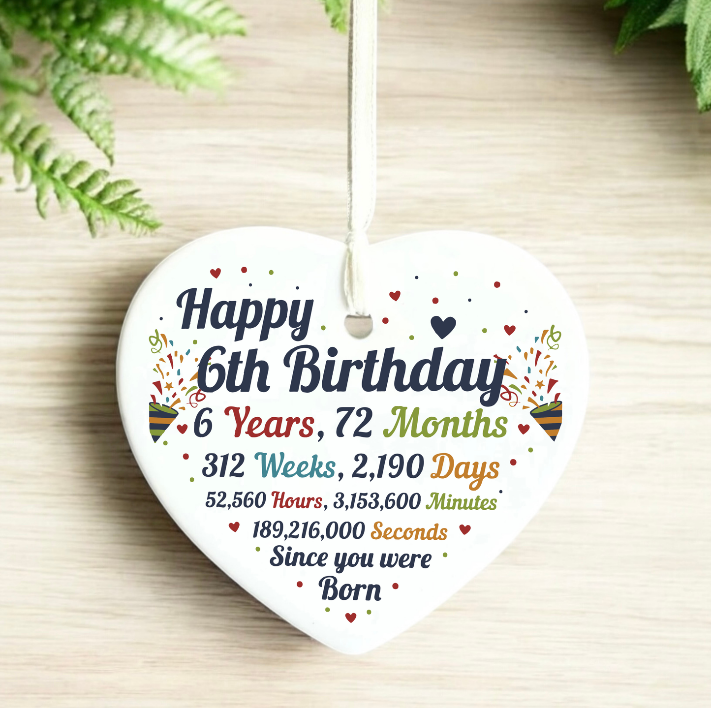 6th Birthday Ceramic Funny Heart Keepsake | 6 | Birthday Gifts | Milestone Birthday Gift Ideas