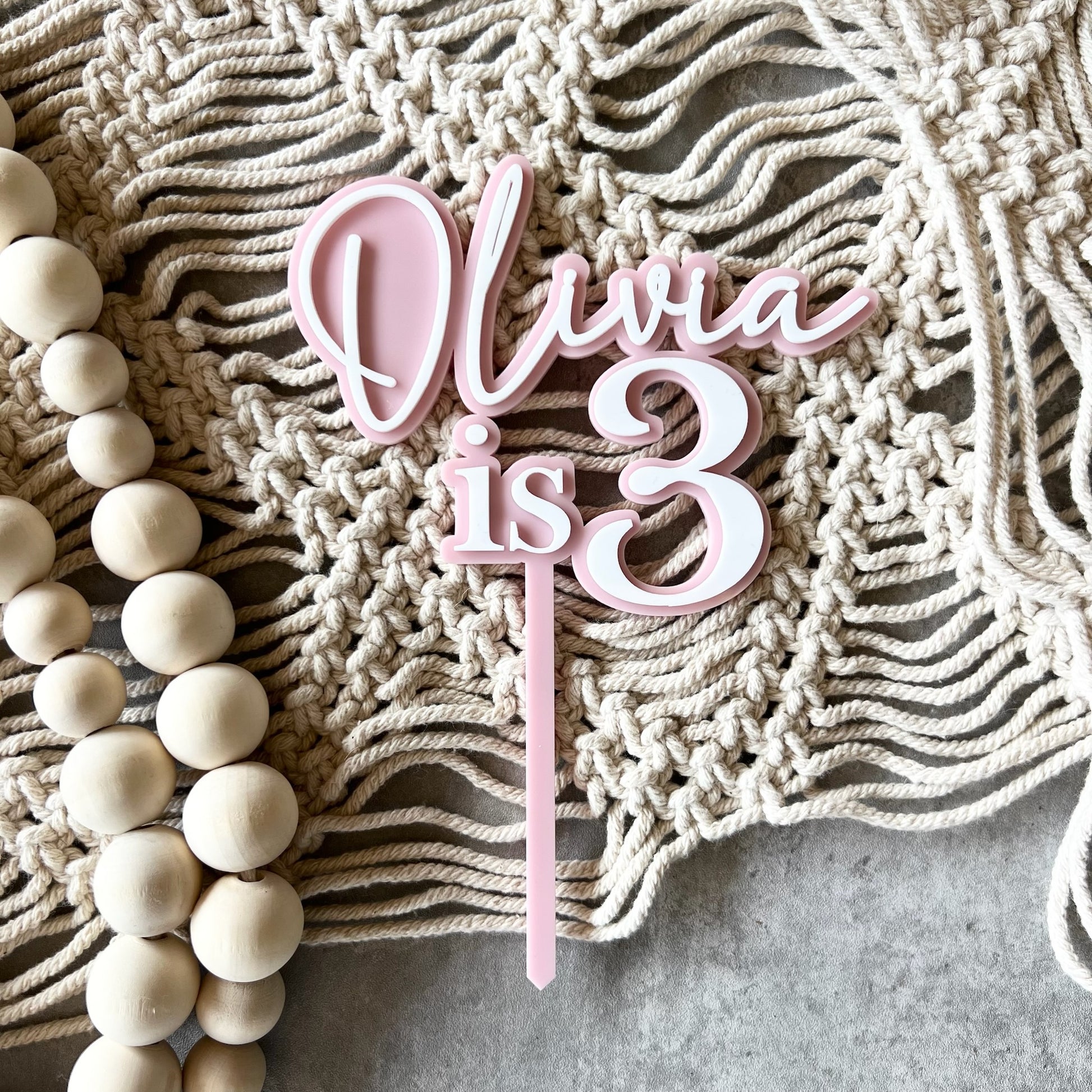 Double layer acrylic birthday cake topper