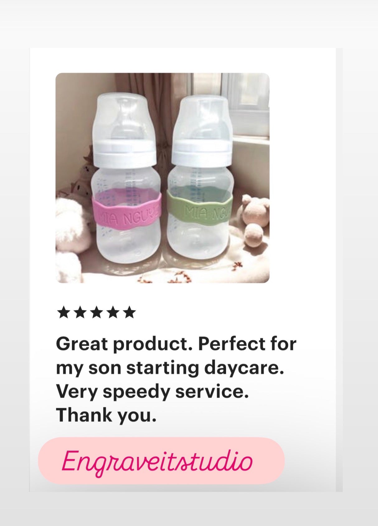 Personalised Silicone Bottle Bands | Custom Name Cup Labels for Kids | Sippy Cup & Water Bottle Name Bands | Daycare & School Gift