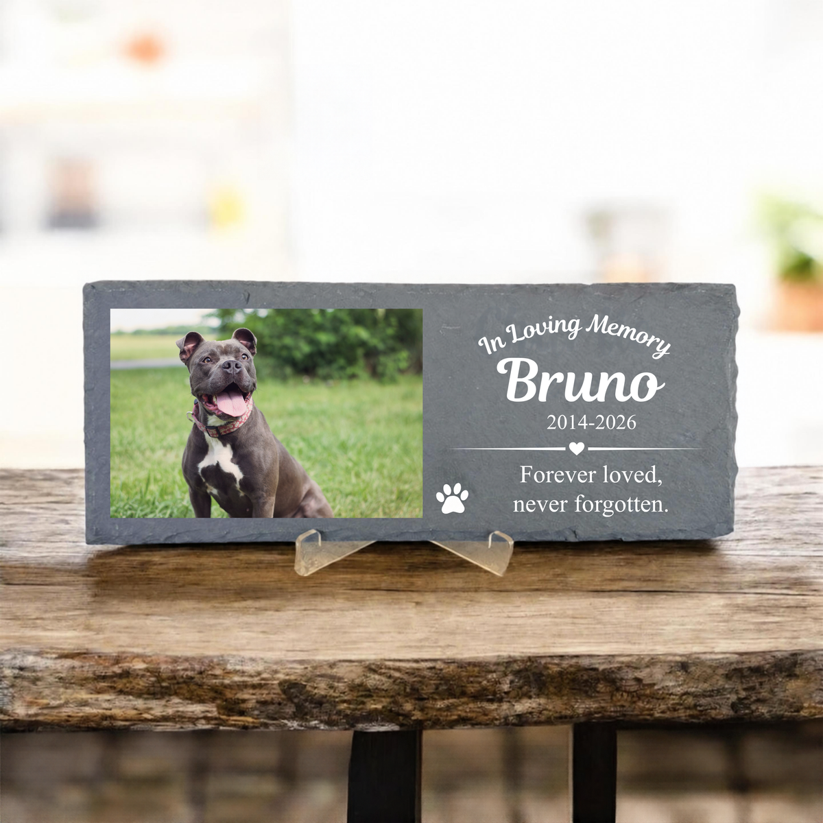 Personalised Pet Memorial Slate Plaque | Custom Photo Dog & Cat Remembrance Gift