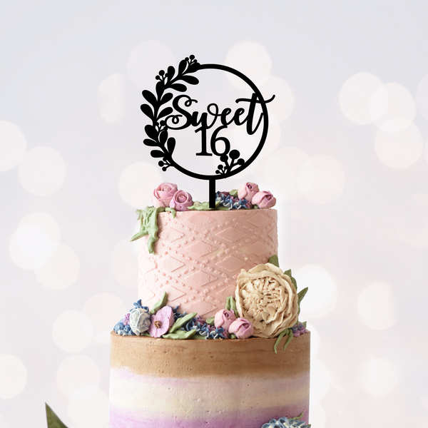 16th Birthday Cake Topper | Sweet 16 | Acrylic or Wood