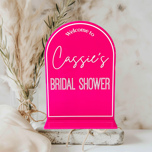 Bridal Shower Welcome Table Sign Acrylic Personalised