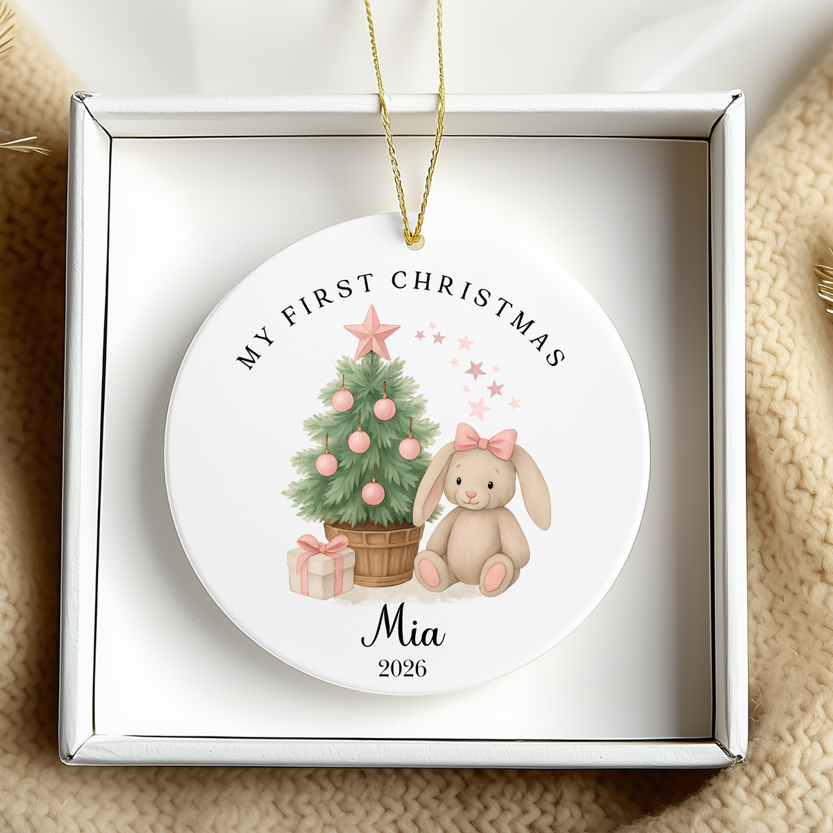 Personalised "My First Christmas" Christmas Tree and rabbit Ceramic Ornament | Custom Baby Keepsake Gift (Copy)