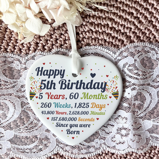 5th Birthday
Gifts for 5 Year Old
5th
fifth
Heart Keepsake