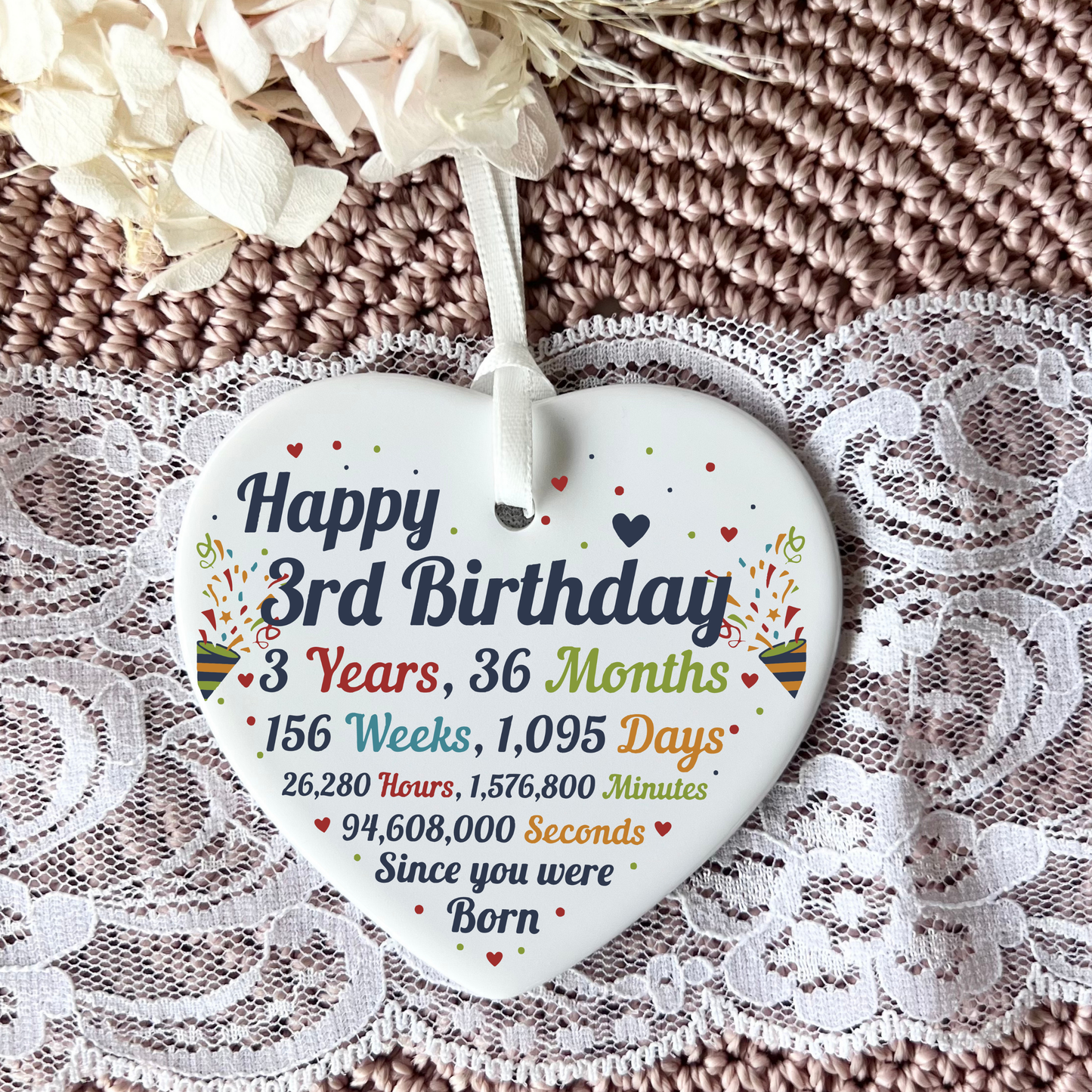 3rd Birthday
3rd
Gifts for 3rd Birthday
Happy 3rd Birthday
Heart Keepsake Milestone