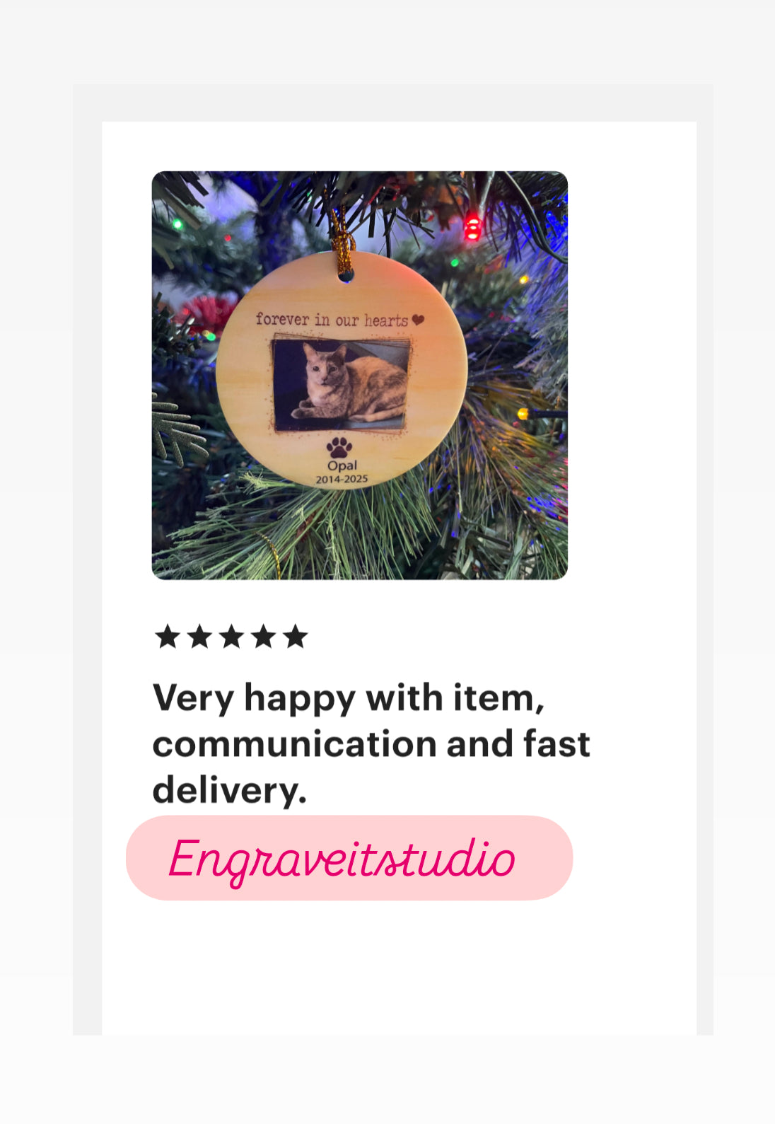 Custom Pet memorial Ornament Acrylic | Dog ornament | Cat Ornament