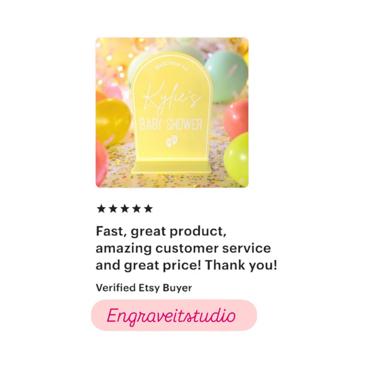 Baby Shower Welcome Table Sign Acrylic Personalised