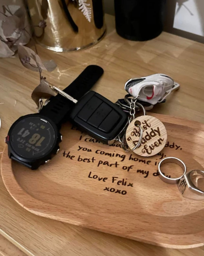 Personalised Bamboo Daddy's Key Tray | Wallet tray | Father's Day | gifts for dad | gifts for grandpa | Engraved | Custom