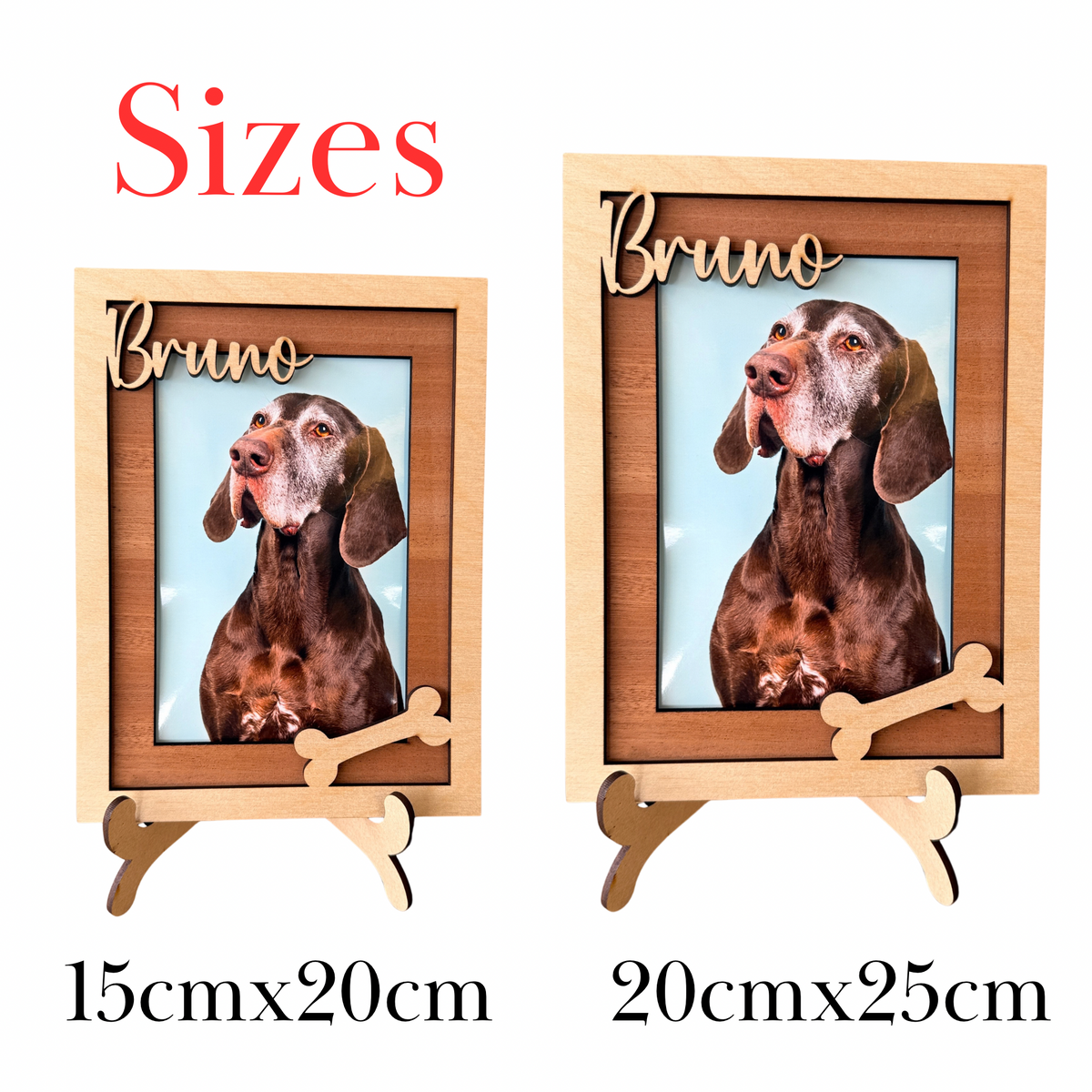Personalised Wooden Pet Photo Frame | Custom Dog & Cat Name Picture Frame, Pet Lover Keepsake Gift