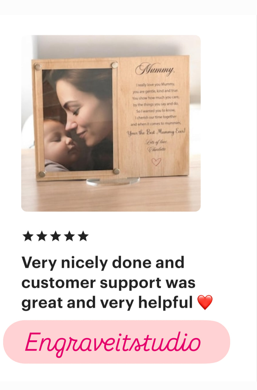 Gift for Mum on Wedding Day | Gift for Mum | Wedding Gift Wood frame